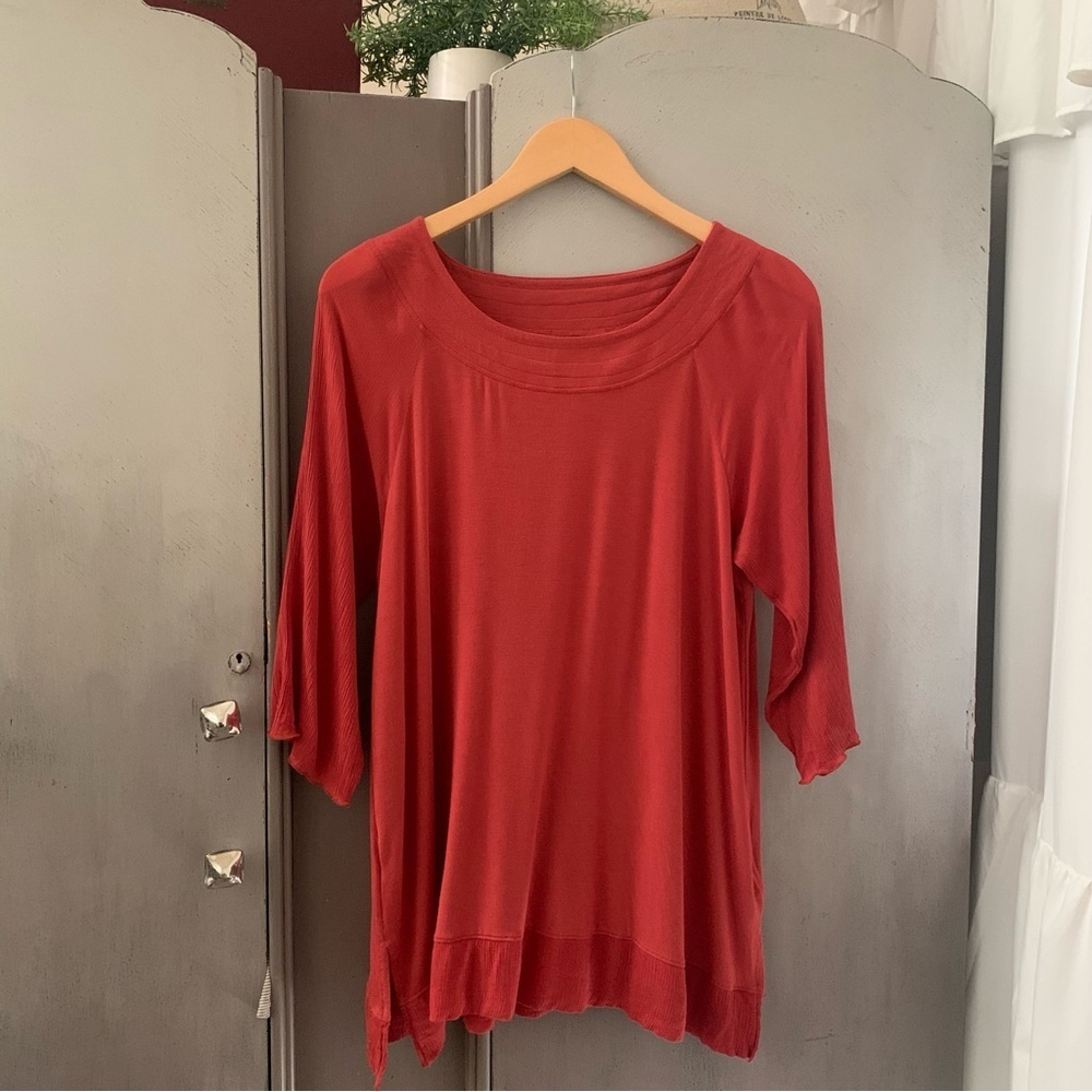 Soft Surroundings Rust Red 3/4 Sleeve Tunic